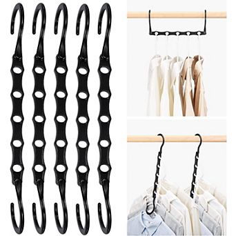 HOUSE DAY Magic Space Saving Hangers, Sturdy Closet Organizers with 5 Holes