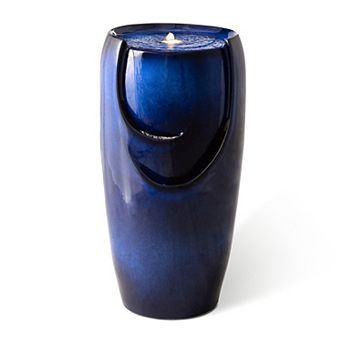 Glitzhome Oversized Ceramic Vase Outdoor Water Fountain