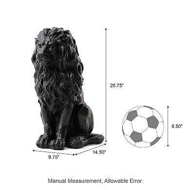 Glitzhome Guardian Lion Garden Statue Outdoor Sculpture Decoration
