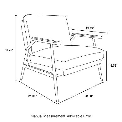 Glitzhome Mid-century Leatherette Accent Armchair