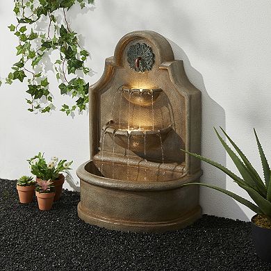 Glitzhome Outdoor Garden Water Fountain With Led Lights And Pump