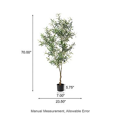 Glitzhome 6ft Artificial Olive Tree With Pot For Indoor & Outdoor Decoration