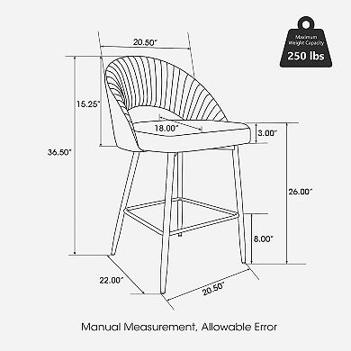Glitzhome Modern Bar Stools Set Of 2