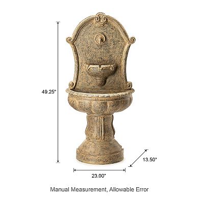 Glitzhome Oversized Antique European Style Outdoor Fountain With Led Light And Pump