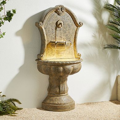 Glitzhome Oversized Antique European Style Outdoor Fountain With Led Light And Pump