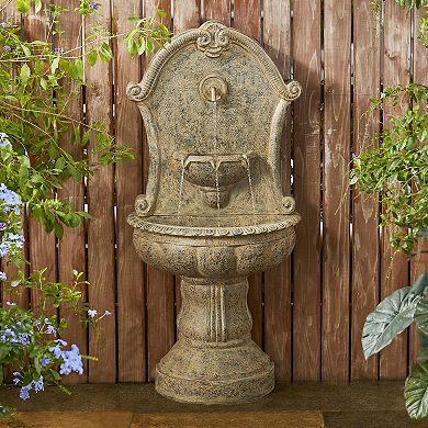 Glitzhome Oversized Antique European Style Outdoor Fountain With Led Light And Pump