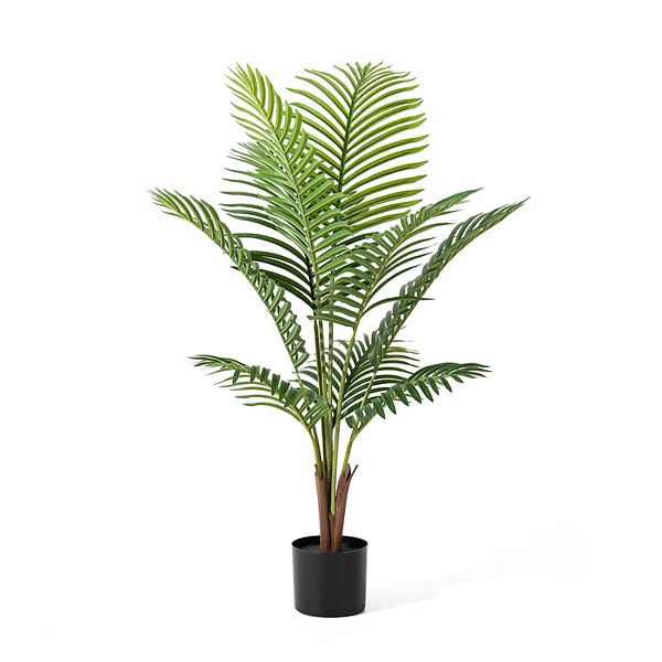 Glitzhome Artificial Areca Palm Tree 3.6ft Faux Tropical Palm Plant
