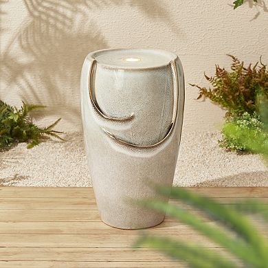 Glitzhome Ceramic Vase Outdoor Water Fountain