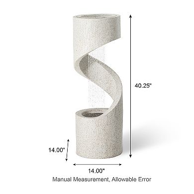 Glitzhome Decorative Tiered Outdoor Water Fountain With Led Light