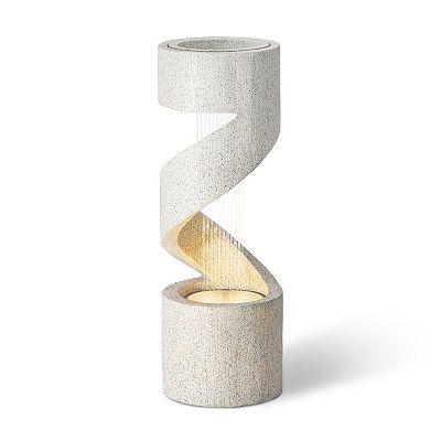 Glitzhome Decorative Tiered Outdoor Water Fountain With Led Light