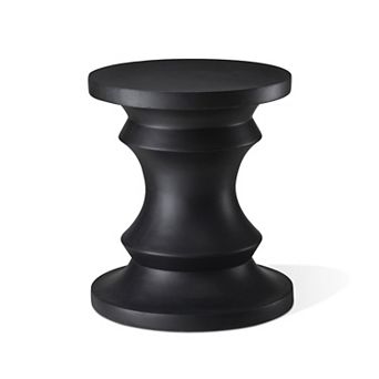 Glitzhome Decorative Garden Stool, 18.25" H Chess Pedestal Antique Accent Table