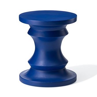 Glitzhome Decorative Garden Stool, 18.25" H Chess Pedestal Antique Accent Table