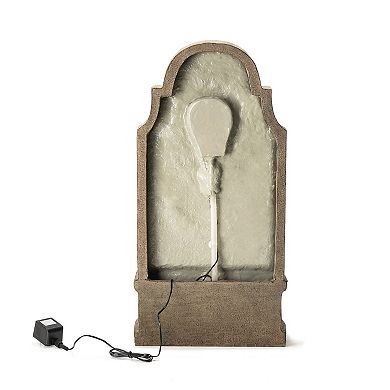Glitzhome Tiered Outdoor Water Fountain With Led Light