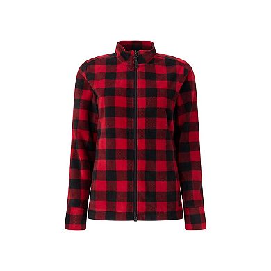 Women's Heat Holders Jada Original Super Brushed Fleece Double Zipper Plaid Jacket