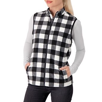 Women's Heat Holders Veronica Original Super Brushed Fleece Double Zipper Plaid Vest