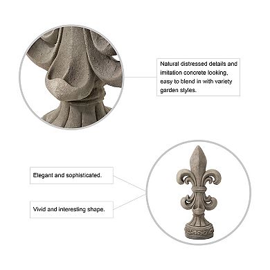 Glitzhome Fleur De Lis Garden Statue, 27.25 Inch