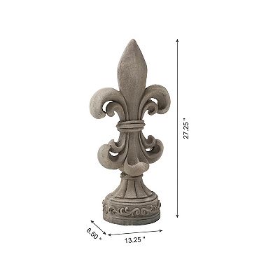 Glitzhome Fleur De Lis Garden Statue, 27.25 Inch