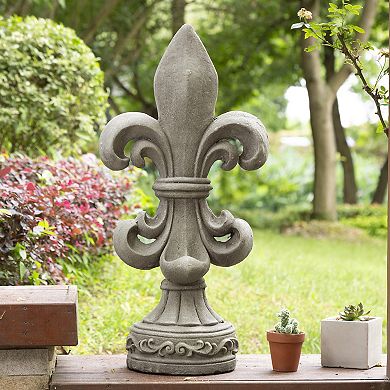 Glitzhome Fleur De Lis Garden Statue, 27.25 Inch