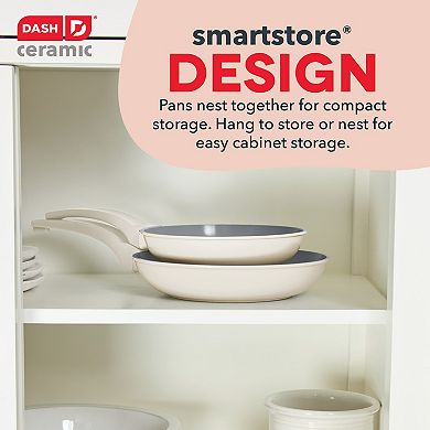 Dash SmartStore Ceramic Nesting 8.5" & 9.5" Frying Pan Set