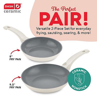 Dash SmartStore Ceramic Nesting 8.5" & 9.5" Frying Pan Set