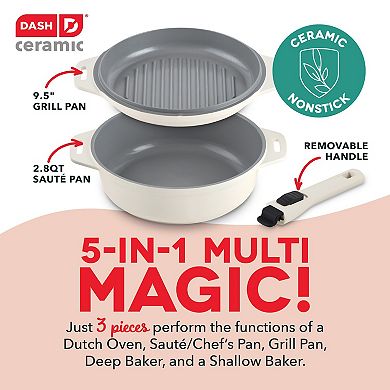 Dash SmartStore Ceramic 5-in-1 Multipurpose Cookware Set
