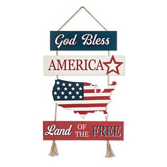 Glitzhome 20.75"h Patriotic Wall Hanging Decor