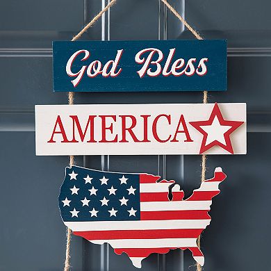 Glitzhome 20.75"h Patriotic Wall Hanging Decor