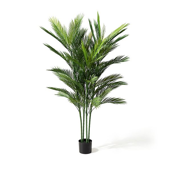 Glitzhome Artificial Palm Tree 5ft Faux Tropical Palm Plant With 4
