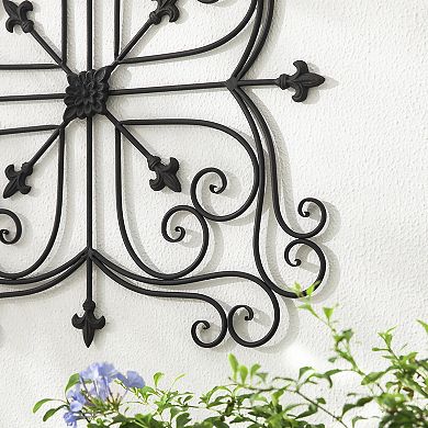 Glitzhome 23.5"l Traditional Iron Scroll Garden Wall Décor