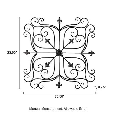 Glitzhome 23.5"l Traditional Iron Scroll Garden Wall Décor