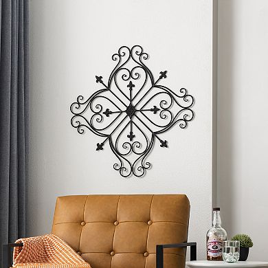 Glitzhome 23.5"l Traditional Iron Scroll Garden Wall Décor