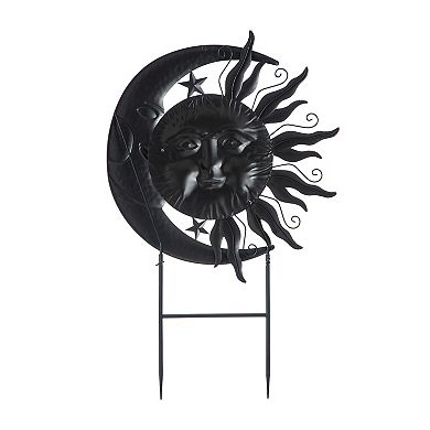 Glitzhome Metal Garden Stake, Sun And Moon Yard Sign Stake