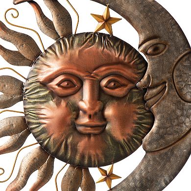 Glitzhome Metal Garden Stake, Sun And Moon Yard Sign Stake