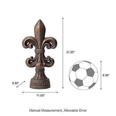 Glitzhome Fleur De Lis Garden Statue Mgo Outdoor Decration, 21.25" H