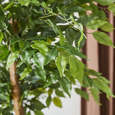 Glitzhome 5ft Artificial Ficus Tree In Pot