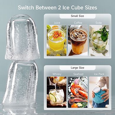 Hicozy Countertop Bullet Ice Maker, Ice In 6 Mins, 24 Lbs/day
