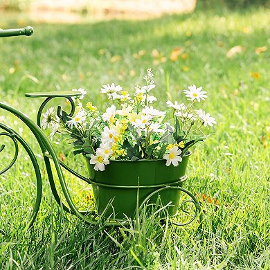 Glitzhome Hand Painted Metal Tricycle Plant Stand