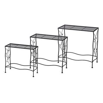 Glitzhome 3 pc Nesting Metal Plant Stand
