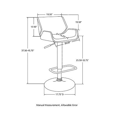 Glitzhome Adjustable Bar Stool Set Of 2
