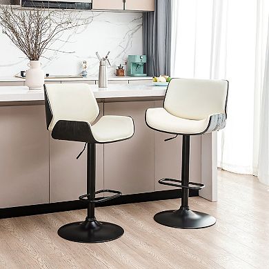 Glitzhome Adjustable Bar Stool Set Of 2