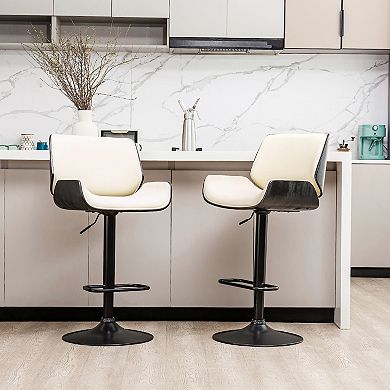 Glitzhome Adjustable Bar Stool Set Of 2