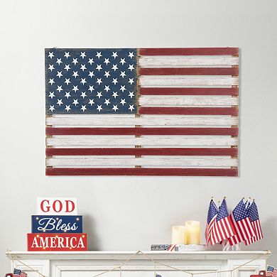 Glitzhome 41.93"l Wooden Patriotic Wall Decoration