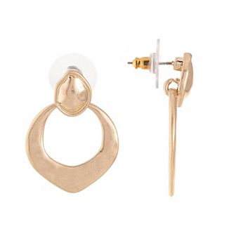 Bella Uno Worn Gold Doorknocker Post Earrings