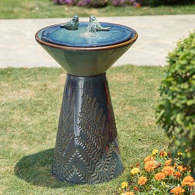 Glitzhome Outdoor Garden Water Fountain With Led Lights