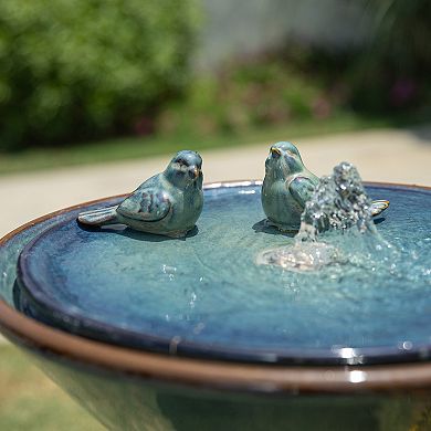 Glitzhome Outdoor Garden Water Fountain With Led Lights
