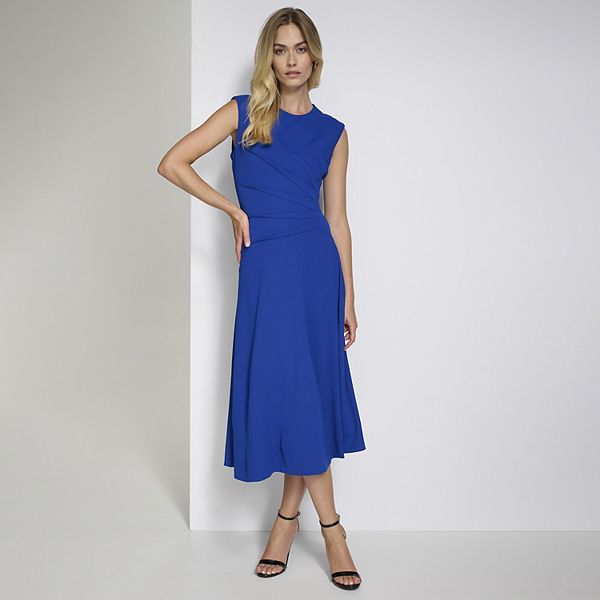 Women's Andrew Marc Sleeveless Side Pleat Midi Dress