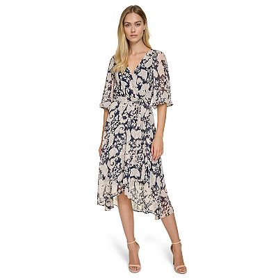 Women's Harper Rose 3/4-Sleeve Belted Wrap Midi Dress