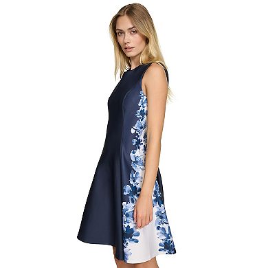 Women's Harper Rose Sleeveless Fit & Flare Scuba Dress