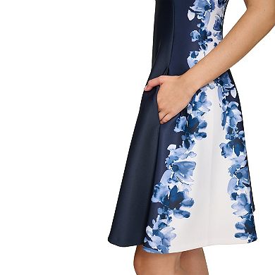 Women's Harper Rose Sleeveless Fit & Flare Scuba Dress