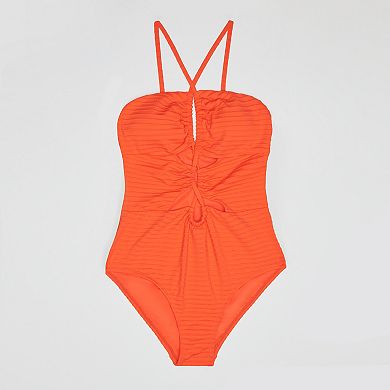 Women's Freshwater Keyhole Bandeau One-Piece Swimsuit